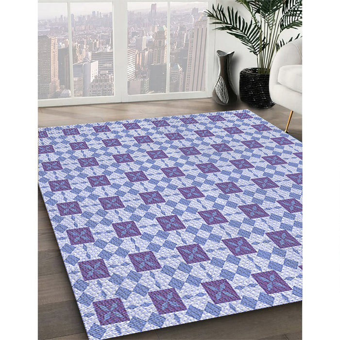 Machine Washable Transitional Periwinkle Purple Rug in a Family Room, wshpat2309blu