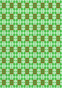 Machine Washable Transitional Green Rug, wshpat2309grn