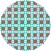 Square Patterned Green Rug, pat2309lblu