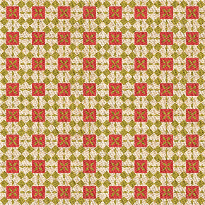 Round Patterned Orange Rug, pat2309org