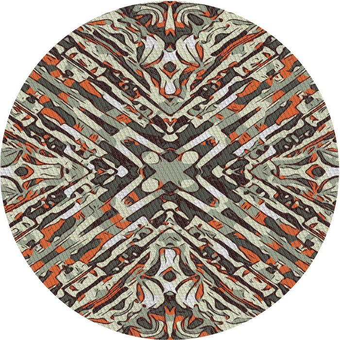 Sideview of Patterned Bakers Brown Novelty Rug, pat230