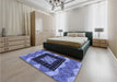 Patterned Sky Blue Rug in a Bedroom, pat231blu