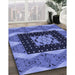 Machine Washable Transitional Sky Blue Rug in a Family Room, wshpat231blu