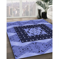 Patterned Sky Blue Rug, pat231blu