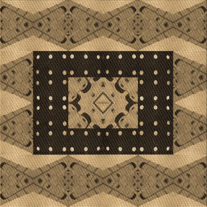 Round Patterned Bakers Brown Rug, pat231brn