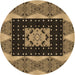 Square Machine Washable Transitional Bakers Brown Rug in a Living Room, wshpat231brn