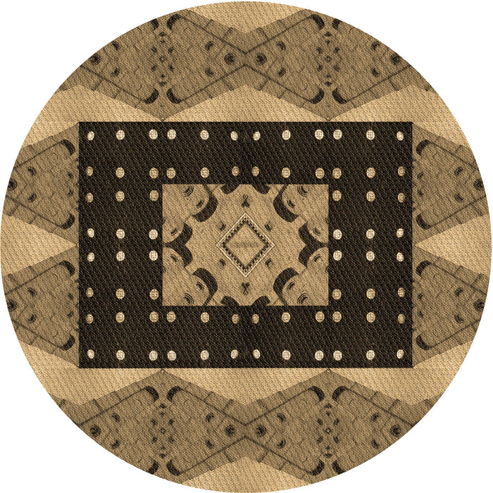 Square Patterned Bakers Brown Rug, pat231brn