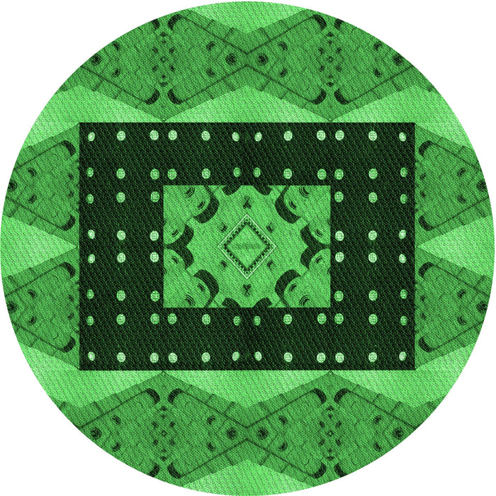 Square Patterned Deep Emerald Green Rug, pat231grn
