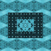 Round Machine Washable Transitional Bright Turquoise Blue Rug, wshpat231lblu