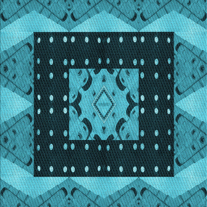 Machine Washable Transitional Bright Turquoise Blue Rug, wshpat231lblu