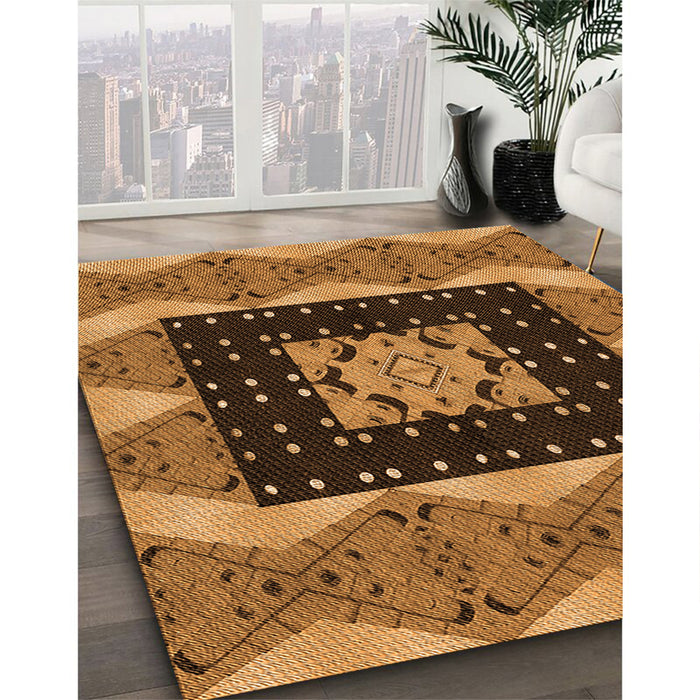 Machine Washable Transitional Red Brown Rug in a Family Room, wshpat231org