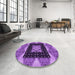 Round Patterned Purple Rug in a Office, pat231pur