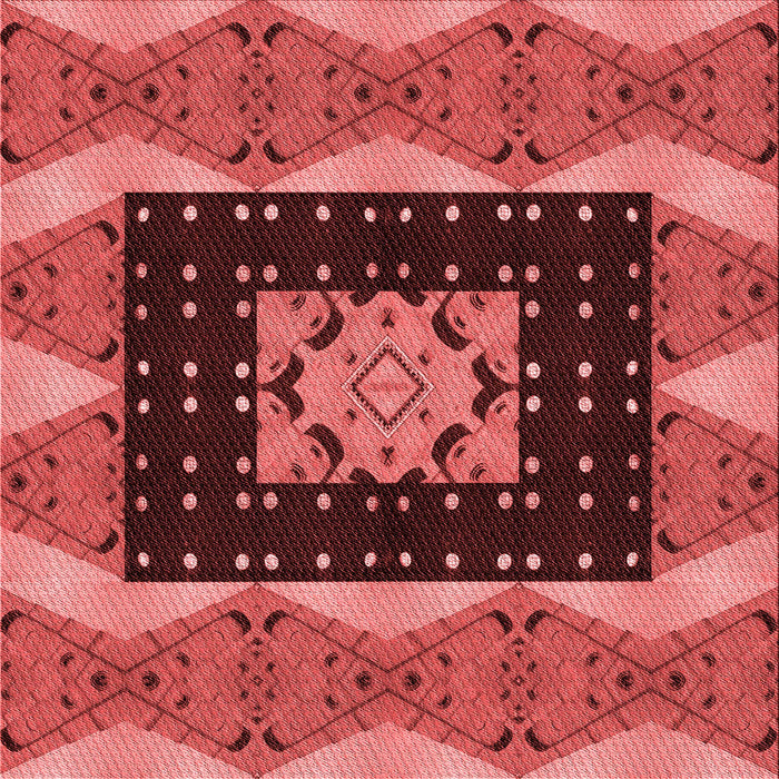 Round Machine Washable Transitional Red Rug, wshpat231rd