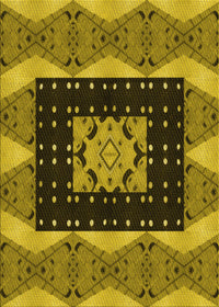 Machine Washable Transitional Yellow Rug, wshpat231yw