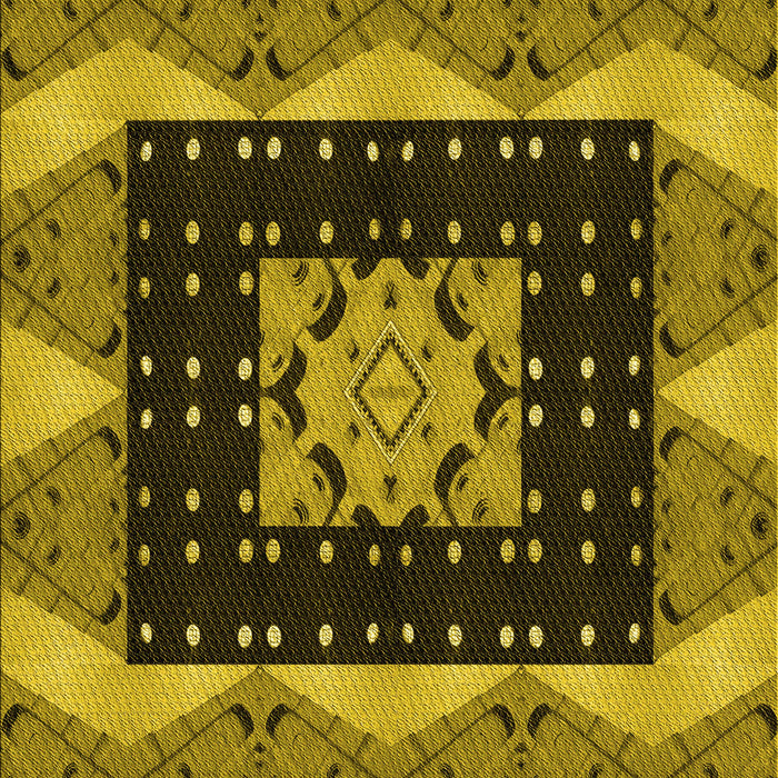 Machine Washable Transitional Yellow Rug, wshpat231yw