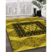 Patterned Yellow Rug in Family Room, pat231yw