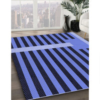 Patterned Sky Blue Rug, pat2310blu