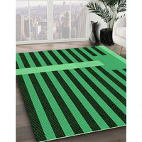 Patterned Deep Emerald Green Rug, pat2310grn