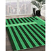 Patterned Deep Emerald Green Rug in Family Room, pat2310grn