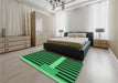 Patterned Deep Emerald Green Rug in a Bedroom, pat2310grn