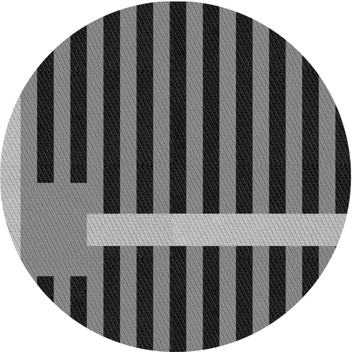 Square Patterned Charcoal Black Rug, pat2310gry