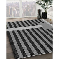 Patterned Charcoal Black Rug, pat2310gry