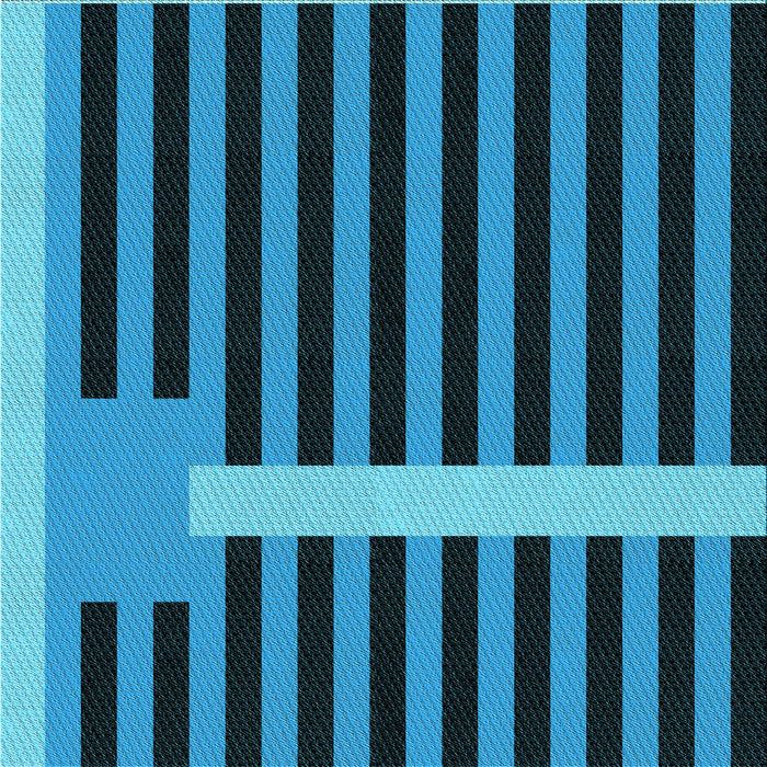 Round Patterned Deep-Sea Blue Rug, pat2310lblu