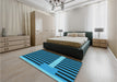 Patterned Deep-Sea Blue Rug in a Bedroom, pat2310lblu