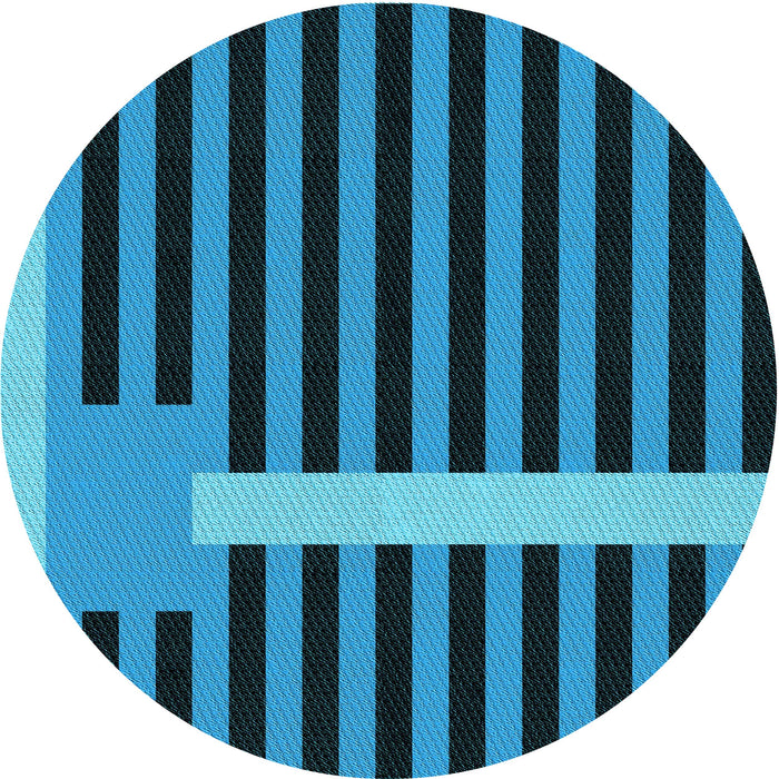 Square Patterned Deep-Sea Blue Rug, pat2310lblu