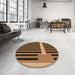 Round Patterned Orange Rug in a Office, pat2310org