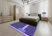 Patterned Purple Mimosa Purple Rug in a Bedroom, pat2310pur