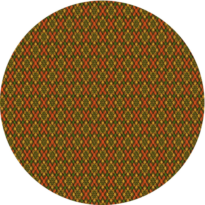 Square Patterned Saffron Red Rug, pat2311yw