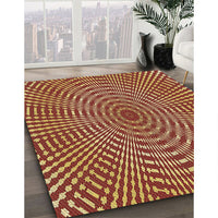 Patterned Yellow Rug, pat2312brn