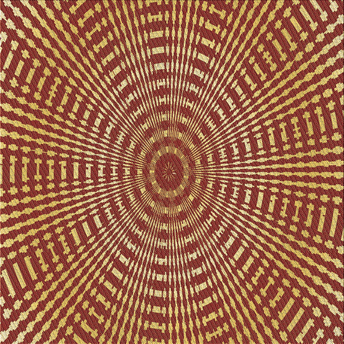 Round Patterned Yellow Rug, pat2312brn