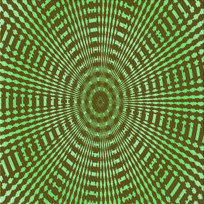 Round Machine Washable Transitional Green Rug, wshpat2312grn