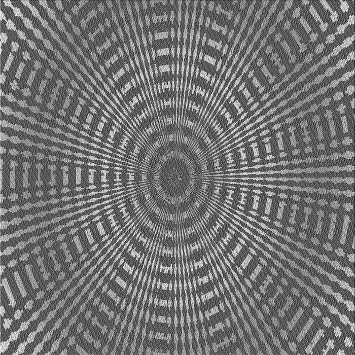 Round Patterned Dark Gray Rug, pat2312gry