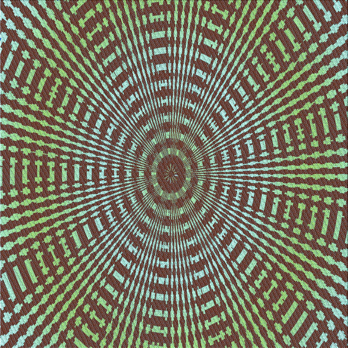 Round Patterned Pastel Green Rug, pat2312lblu