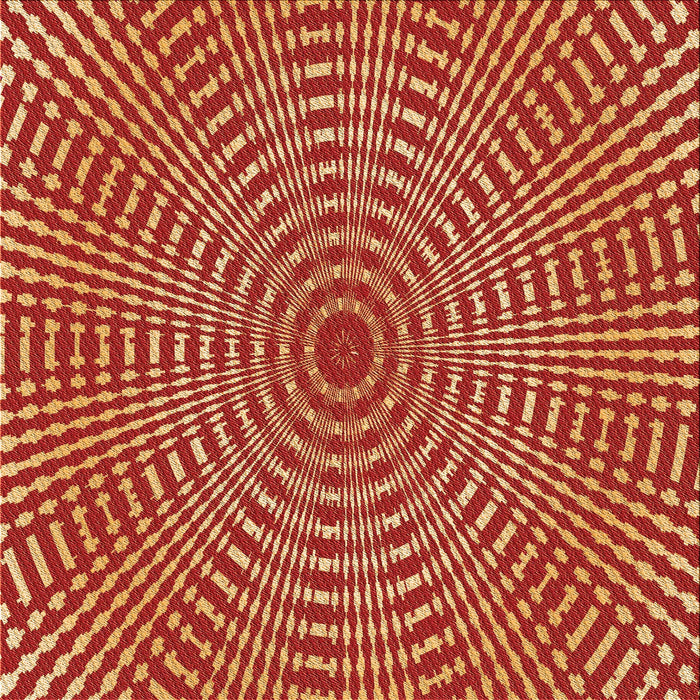 Round Patterned Orange Rug, pat2312org