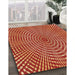 Patterned Orange Rug in Family Room, pat2312org