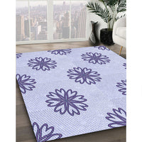Patterned Lavender Blue Rug, pat2313blu