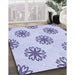 Patterned Lavender Blue Rug in Family Room, pat2313blu
