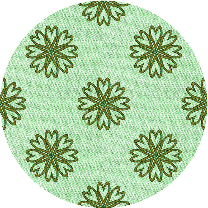 Square Patterned Green Rug, pat2313grn