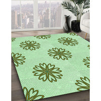 Patterned Green Rug, pat2313grn