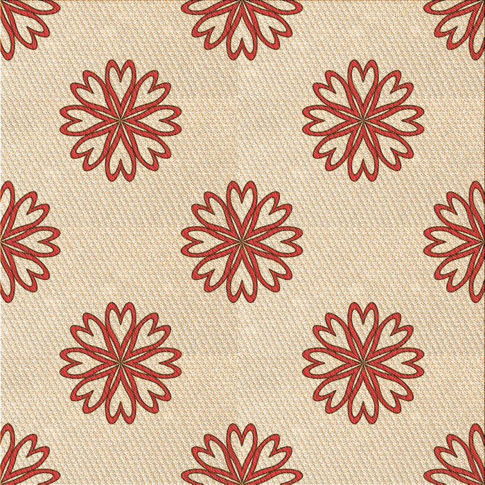 Round Patterned Navajo White Gold Rug, pat2313org