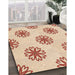 Patterned Navajo White Gold Rug in Family Room, pat2313org