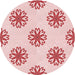 Square Patterned Red Rug, pat2313rd
