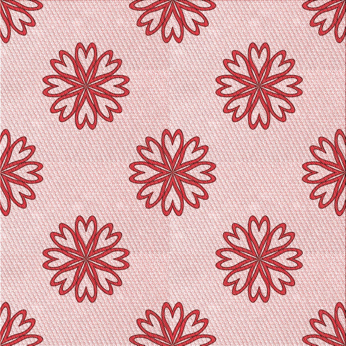 Round Patterned Red Rug, pat2313rd