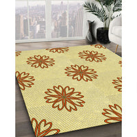 Patterned Sun Yellow Rug, pat2313yw