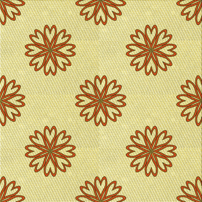 Round Patterned Sun Yellow Rug, pat2313yw