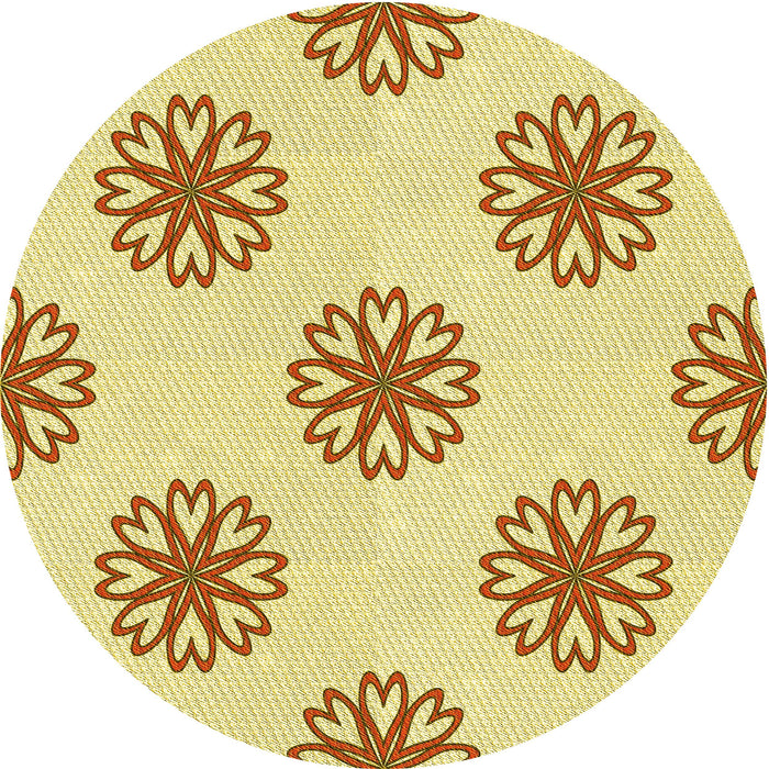 Square Machine Washable Transitional Sun Yellow Rug in a Living Room, wshpat2313yw